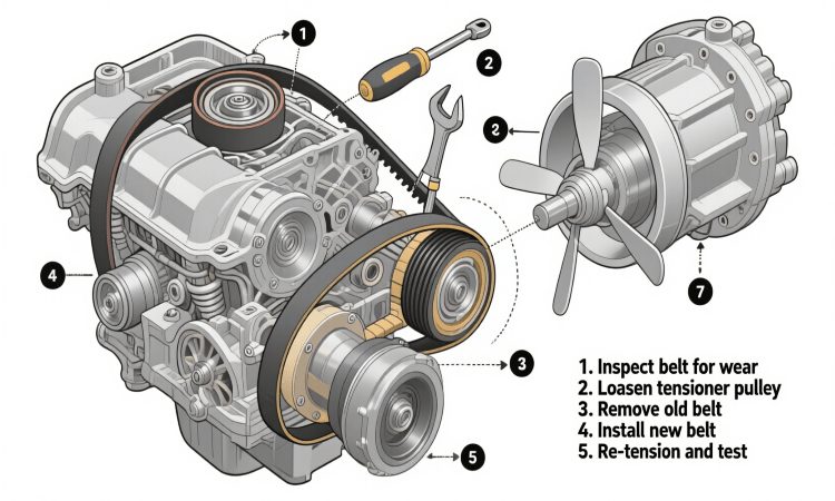 راهنمای نگهداری و تعویض تسمه تایم و تسمه پروانه در خودروهای KMC